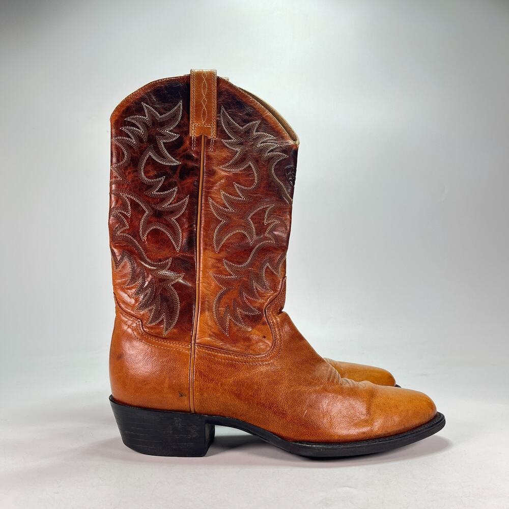 Ariat Heritage R-Toe Distressed Tan Western Cowboy Boots 10012687 Men's Size 10D